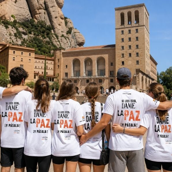 Camiseta NARANJA COLECCIÓN PAPA LEÓN XIV "DAME LA PAZ"