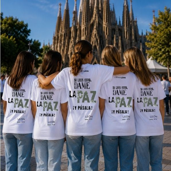 Camisetas VERDE OLIVA COLECCIÓN PAPA LEÓN XIV "DAME LA PAZ"