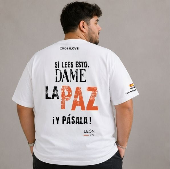 Camiseta NARANJA COLECCIÓN PAPA LEÓN XIV "DAME LA PAZ"