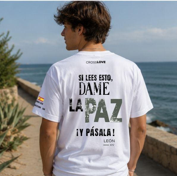 Camisetas VERDE OLIVA COLECCIÓN PAPA LEÓN XIV "DAME LA PAZ"