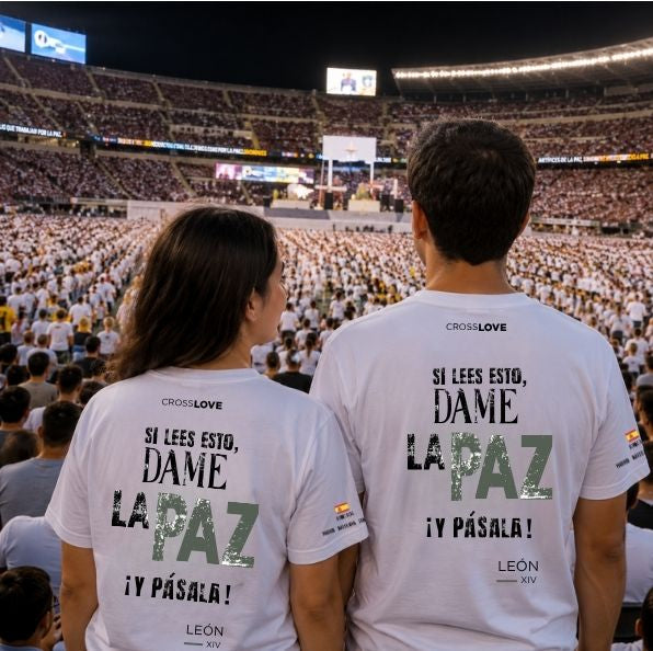 Camisetas VERDE OLIVA COLECCIÓN PAPA LEÓN XIV "DAME LA PAZ"