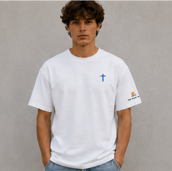 Camiseta AZUL COLECCIÓN PAPA LEÓN XIV "DAME LA PAZ"