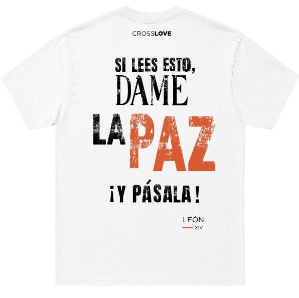 Camiseta NARANJA COLECCIÓN PAPA LEÓN XIV "DAME LA PAZ"